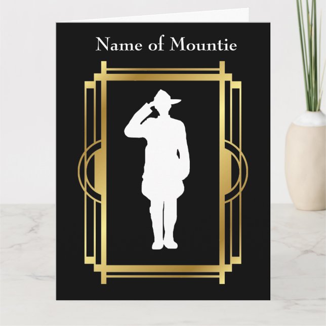 Canadian Mountie Silhouette Big Retirement Card Dankeskarte (Vorderseite)