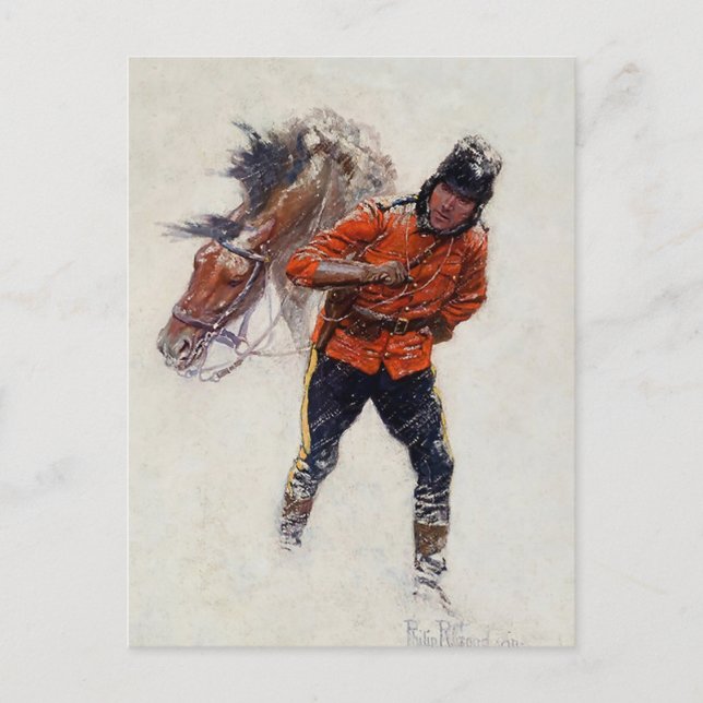 "Canadian Mountie" von Philip R Goodwin Postkarte (Vorderseite)