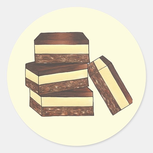 Canadian Nanaimo Bars Canada British Columbia Food Runder Aufkleber (Vorderseite)