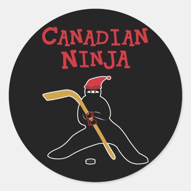 Canadian Ninja Runder Aufkleber (Vorderseite)