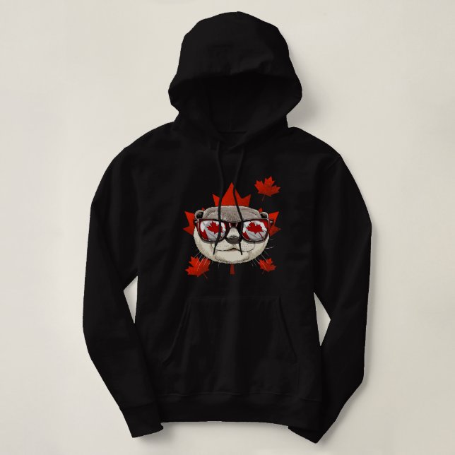 Canadian Otter Maple Leaf Patriotic Canada Flag  Hoodie (Design vorne)