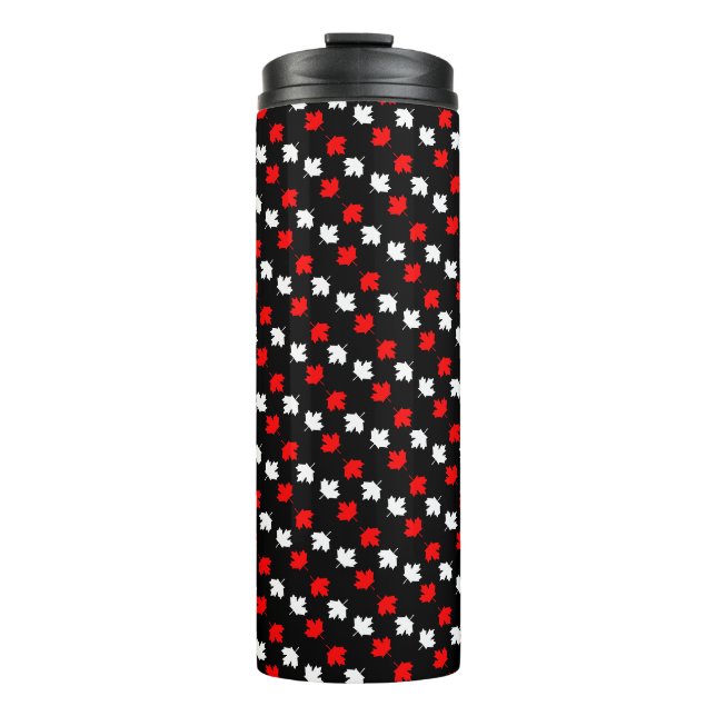 CANADIAN Patriot Red and White Mapon on BLACK Thermosbecher (Vorderseite)