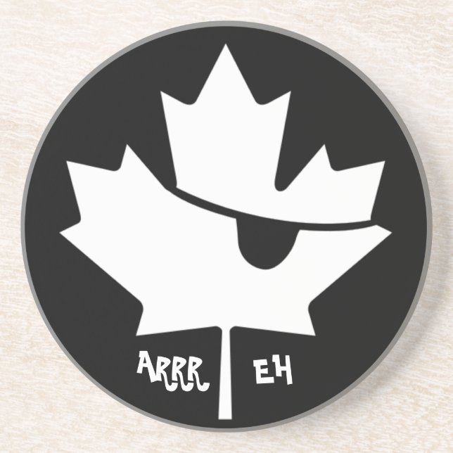 Canadian Pirate Maple Leaf Sandstone Coaster Sandstein Untersetzer (Vorne)