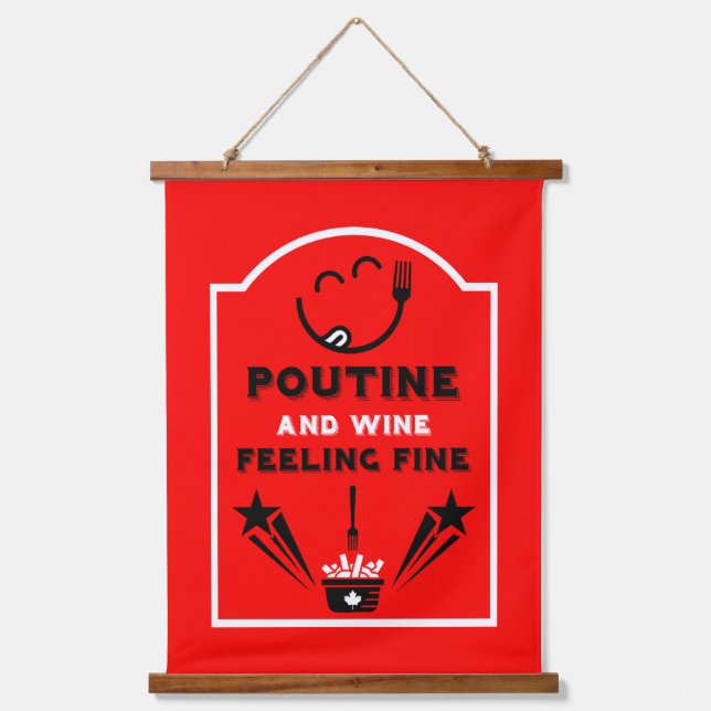 Canadian Poutine Festival Wandteppich Mit Holzrahmen (Vorderseite)