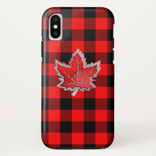 Canadian Red Maple Leaf auf Buffalo Kariertes Must Case-Mate iPhone Hülle