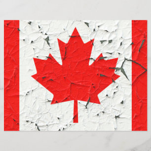Canadian Red Maple Leaf CANADA Peeling Paint Print Flyer