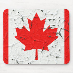 Canadian Red Maple Leaf CANADA Peeling Paint sieht Mousepad