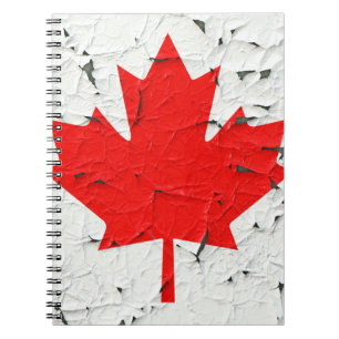 Canadian Red Maple Leaf CANADA Peeling Paint Style Notizblock