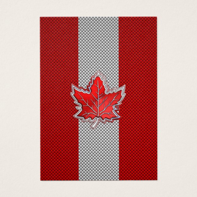 Canadian Red Maple Leaf on Carbon Fiber Print (Vorderseite)
