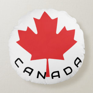 Canadian Red Maple Leaf Round Pillow - Modern Zuha Rundes Kissen