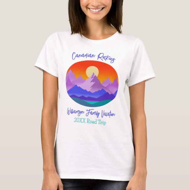Canadian Rockies Mountain Family Road T-Shirt (Vorderseite)