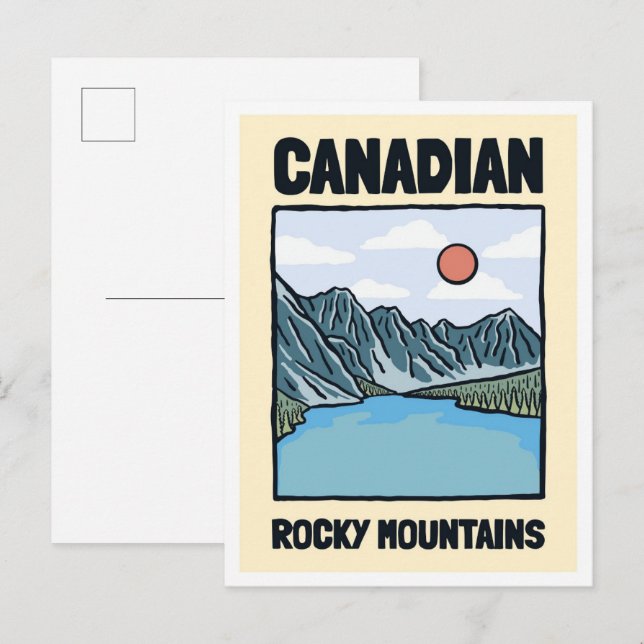 Canadian Rocky Mountains Kunst-Vintage Postkarte (Vorne/Hinten)