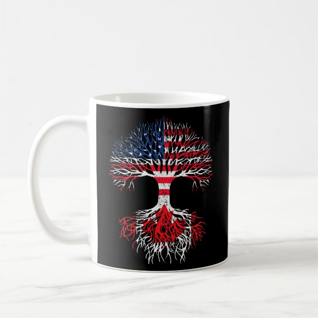 Canadian Roots American Grown Canada Flag Männer Kaffeetasse (Links)