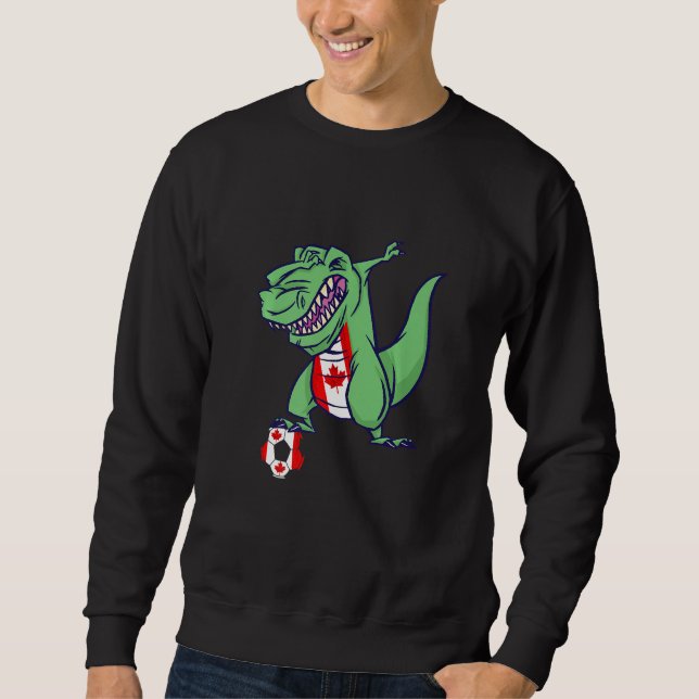 Canadian Soccer Team Dino Dabbing Rex Maple Leaf C Sweatshirt (Vorderseite)