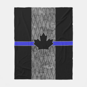 Canadian Thin Blue Line Flag Fleecedecke
