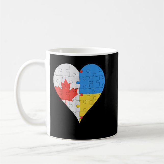 Canadian Ukrainian Flag Heart Canada Ukraine Kaffeetasse (Links)