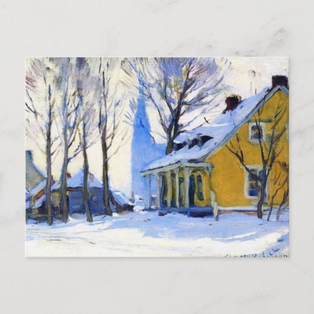 Canadian Village. Grauer Tag Feiertagspostkarte (Vorderseite)