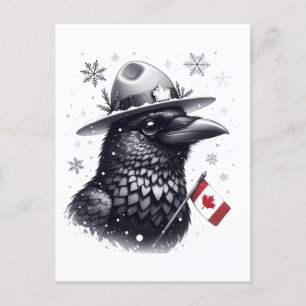 Canadian Winter Raven Postkarte