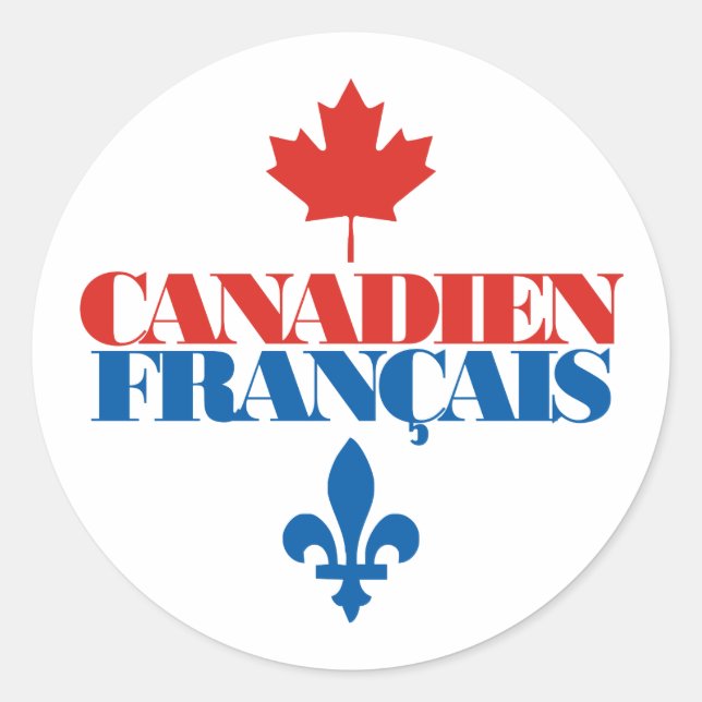 Canadien Francais 3 Runder Aufkleber (Vorderseite)