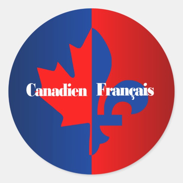 Canadien Francais Runder Aufkleber (Vorderseite)