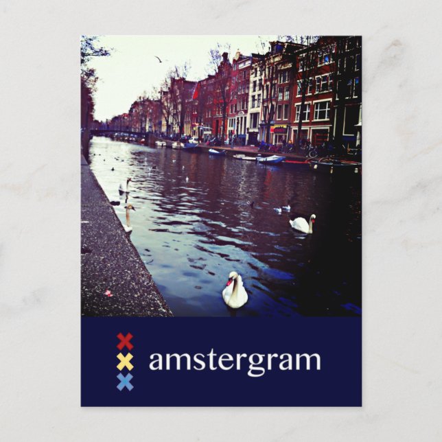 Canal Amsterdam gram Postkarte (Vorderseite)