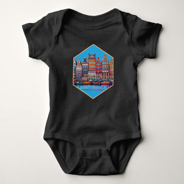 Canal Amsterdam Niederlande Europa Baby Strampler (Vorderseite)