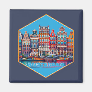 Canal Amsterdam Niederlande Europa Magnet