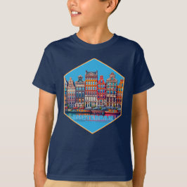Canal Amsterdam Niederlande Europa T-Shirt