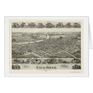 Canal carte panoramique de Douvres, OH - 1899