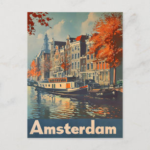 Canal Charm : Amsterdam Carte Postale Vintage