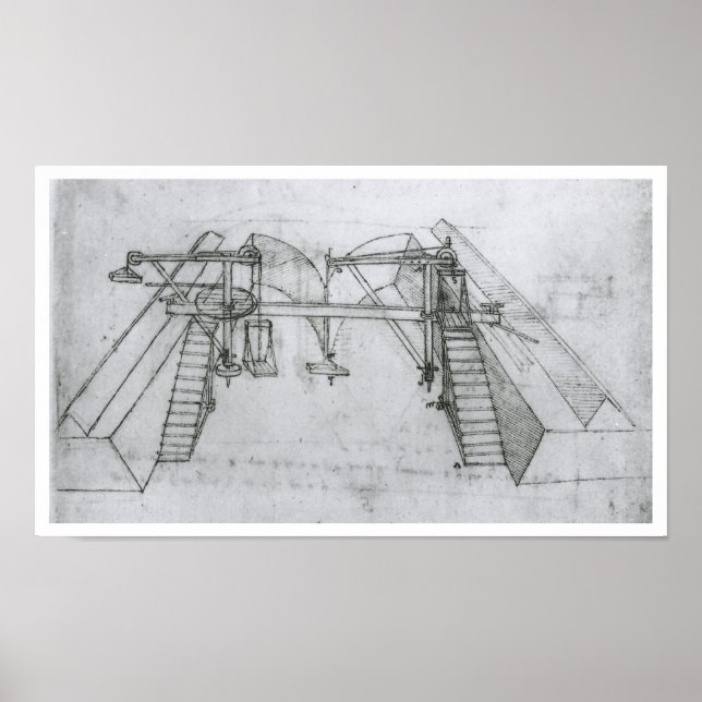 Canal Construction Machine, Leonardo da Vinci Poster (Vorne)