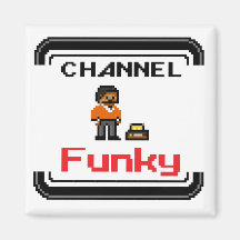 Canal Funky Pixel Art 2 pouces Magnet Carré
