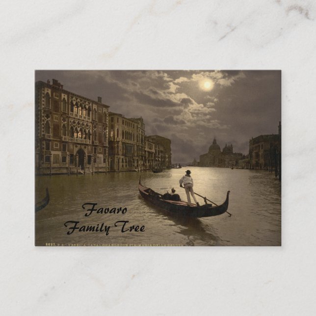 Canal Grande durch Mondschein II, Venedig, Italien Visitenkarte (Vorderseite)