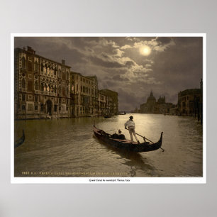 Canal Grande durch Mondschein, Venedig, Italien Poster