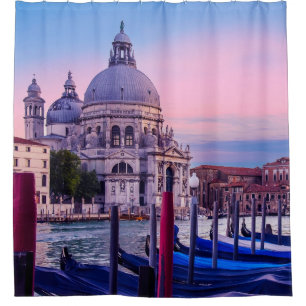 Canal Grande mit Gondeln und Kirche in Venedig Duschvorhang