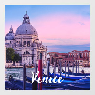 Canal Grande mit Gondeln und Kirche in Venedig Fensteraufkleber