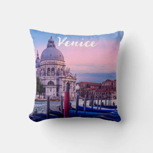 Canal Grande mit Gondeln und Kirche in Venedig Kissen