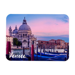 Canal Grande mit Gondeln und Kirche in Venedig Magnet