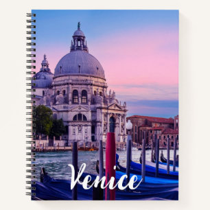 Canal Grande mit Gondeln und Kirche in Venedig Notizbuch