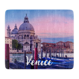 Canal Grande mit Gondeln und Kirche in Venedig Schneidebrett