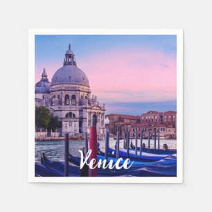 Canal Grande mit Gondeln und Kirche in Venedig Serviette