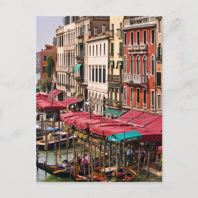 Canal Grande Venedig Italien mit Gondelbooten Postkarte (Vorderseite)