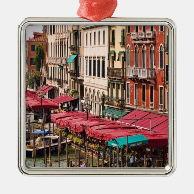 Canal Grande von Venedig Italien mit Gondelbooten Silbernes Ornament (Vorne)