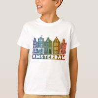 Canal House Row Amsterdam Holland Colorful