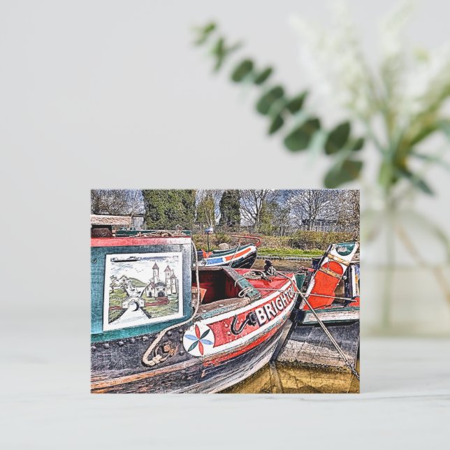 CANAL NARROWBOATS POSTKARTE (Stehend Vorderseite)
