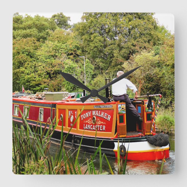 CANAL NARROWBOATS QUADRATISCHE WANDUHR (Vorderseite)