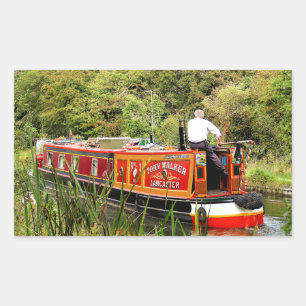CANAL NARROWBOATS RECHTECKIGER AUFKLEBER