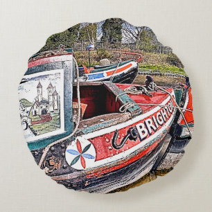 CANAL NARROWBOATS RUNDES KISSEN