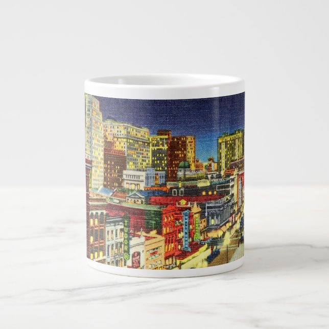 Canal Street at Night, New Orleans, Louisiana Jumbo-Tasse (Vorderseite)