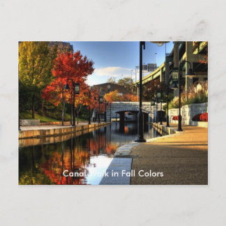 Canal Walk in Herbstfarben Postkarte